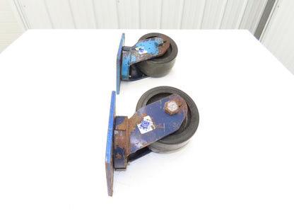 RWM Heavy Duty Casters 6"x 3" Height 8" Plate 7-1/4"x 5-1/4" Swivel Lot of 2