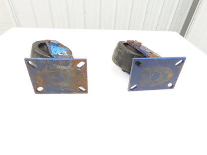 RWM Heavy Duty Casters 6"x 3" Height 8" Plate 7-1/4"x 5-1/4" Swivel Lot of 2