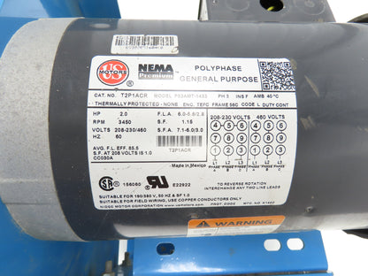 Howden AF-12-R13032-7 Cast Aluminum Pressure Blower 13" Fan 230/460V 2HP 3Ph