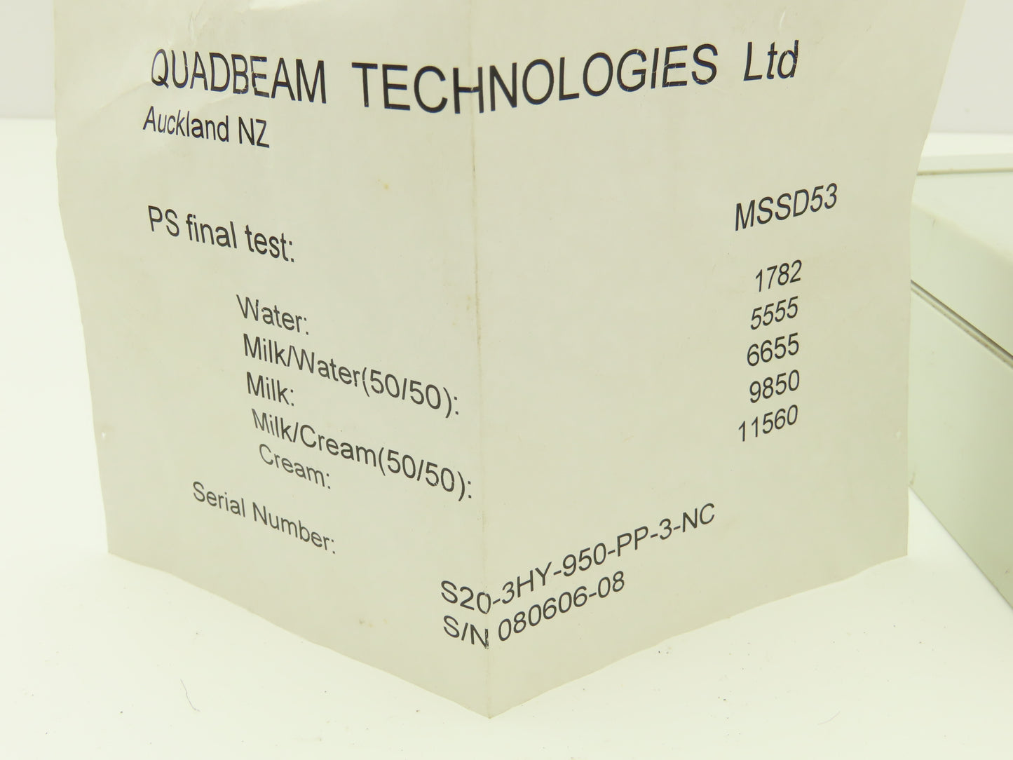 Quadbeam S20-3HY-950-PP-2-NC Suspended Solids Milk Fat Sensor 3" Tri-Clamp