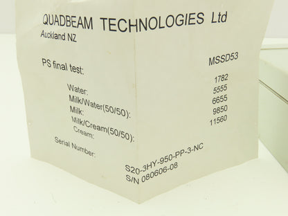 Quadbeam S20-3HY-950-PP-2-NC Suspended Solids Milk Fat Sensor 3" Tri-Clamp