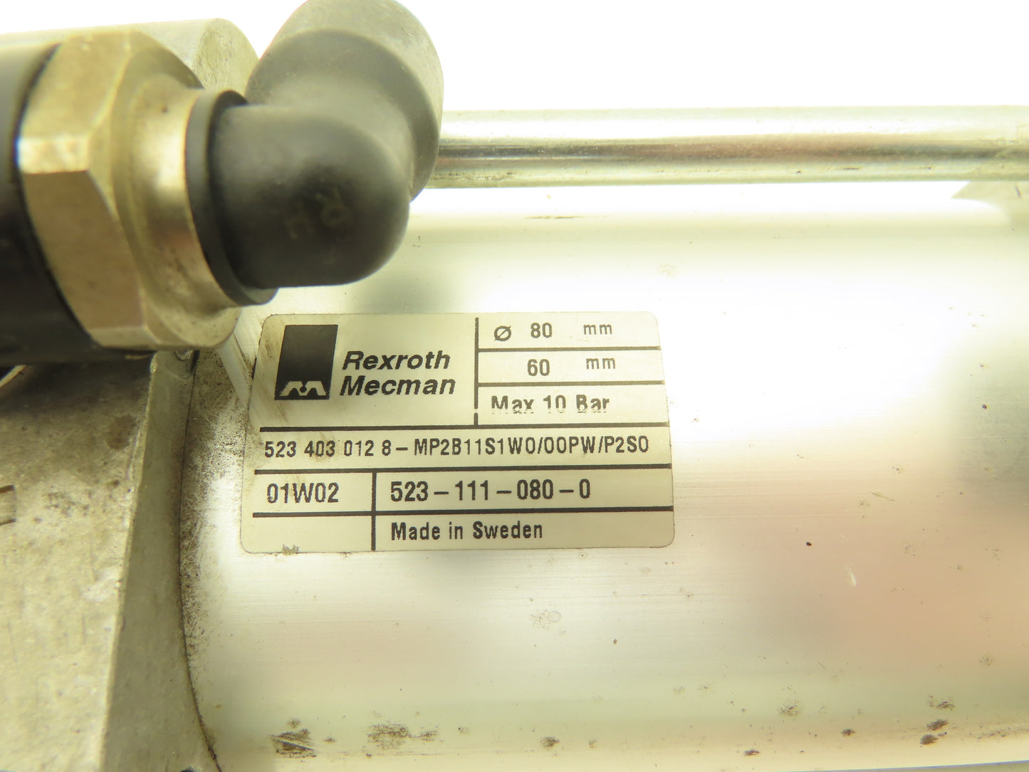 Rexroth 523-111-080-0 Pneumatic Cylinder 60mm Bore 80mm Stroke Locking Cylinder