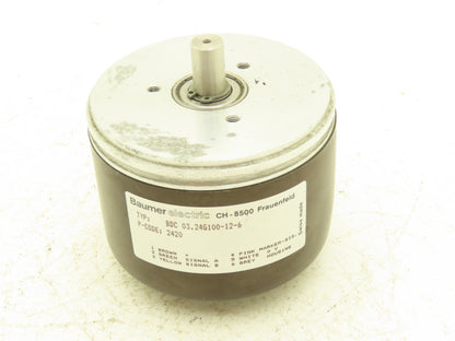Baumer Electric BDC 03.24G100-12-6 Rotary Encoder 12mm Shaft 6-Pin