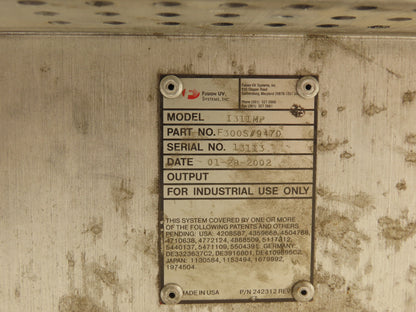 Fusion UV Systems I311MP Ultraviolet Lamp Curing system