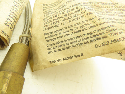 Western Enterprises A60001 High Pressure Gas Hose Stainless/Teflon 28" Lot of 2