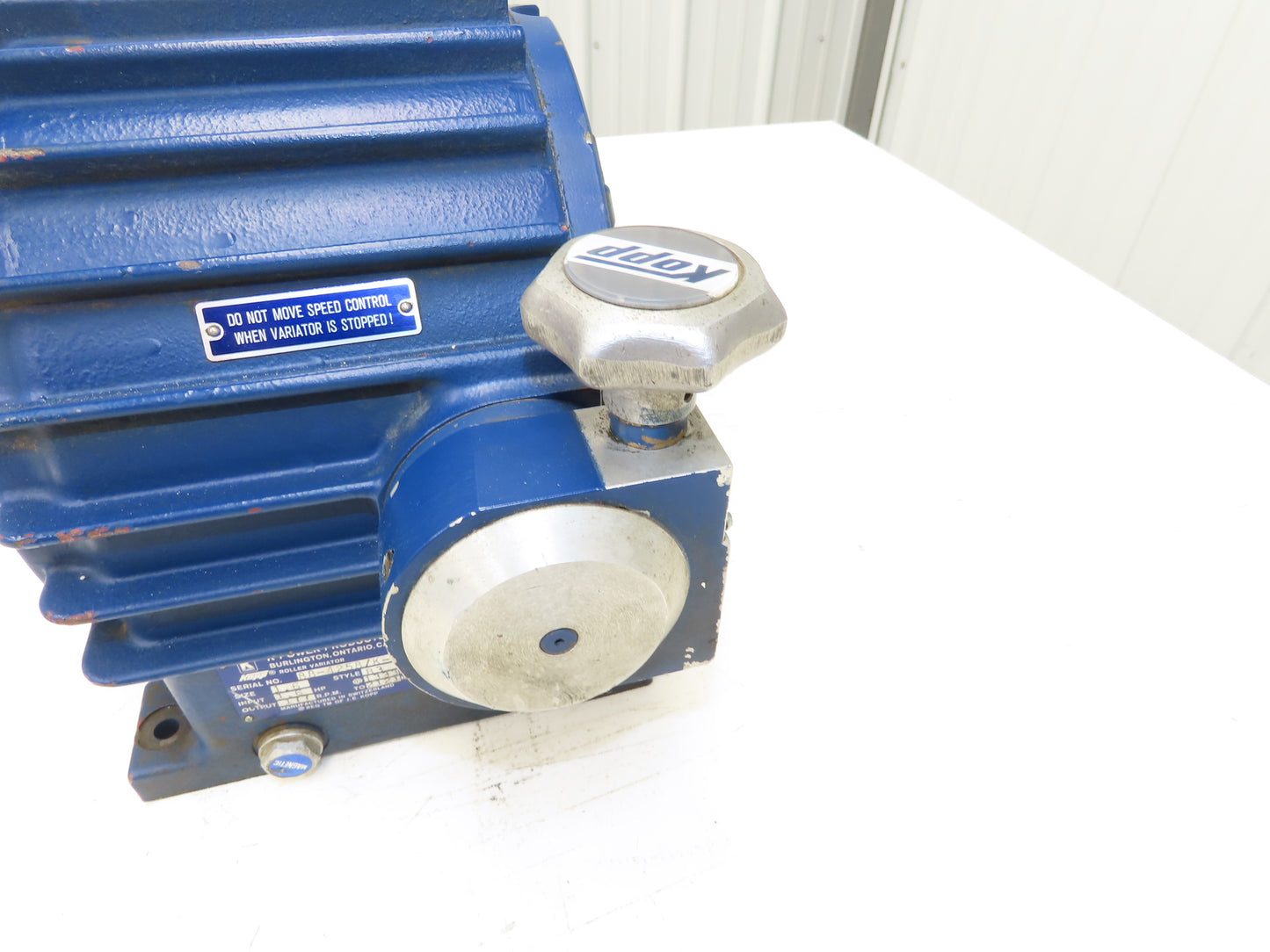 K-Power Kopp Style B3 Roller Variator 1.6Hp 177-2121 RPM Foot Mount