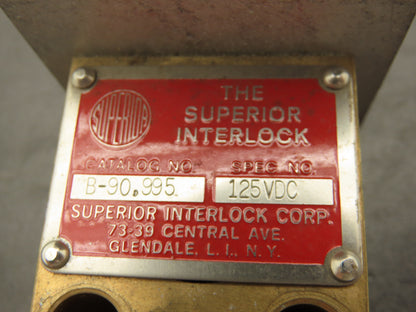 Superior Interlock B-90.995 Safety Interlock Device 125VDC Activated Solenoid