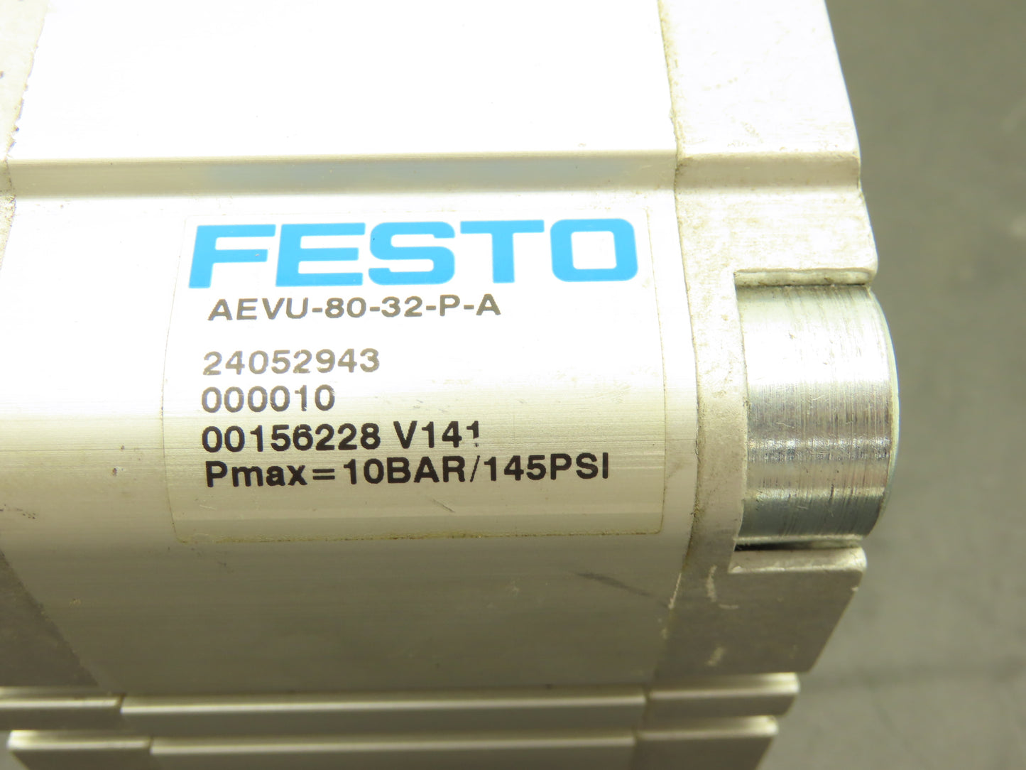 Festo AEVU-80-32-P-A Pneumatic Cylinder 80mm Bore 32mm Stroke 145PSI
