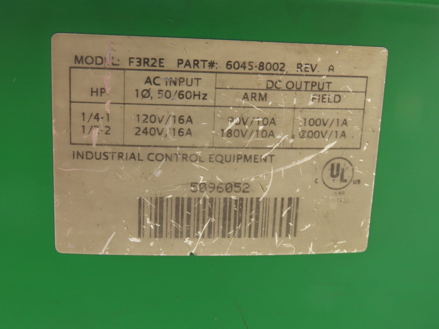 Control Techniques F3R2E Focus DC Motor Control Drive 90/180VDC 10A 120/240V IN