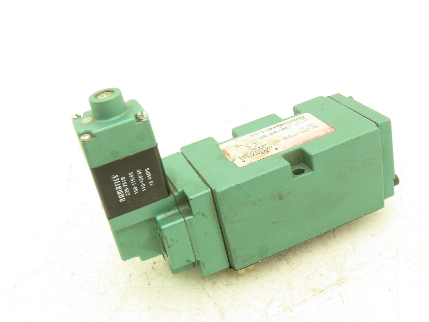 Numatics 554BA400K014X30 Pneumatic Valve W/120VAC Solenoid 50-60 Hz 120 PSI
