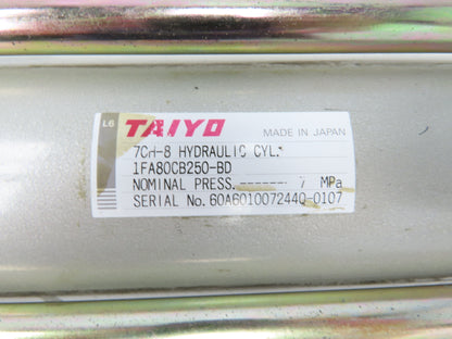 Taiyo 1FA80CB250-BD Hydraulic Cylinder 80mm Bore 250mm Stroke 1015psi