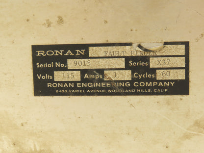 Ronan Series X37 Fault Finder 115VAC 1A 60Hz