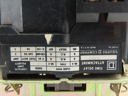 Square D 8536 SE01S Motor Starter Contactor NEMA Size 3 600V 50Hp 120V Coil