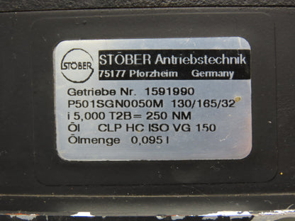 Stober P501SGN0050M 130/165/32 Inline Servo Gearhead 5:1 Gearbox Reducer 250Nm