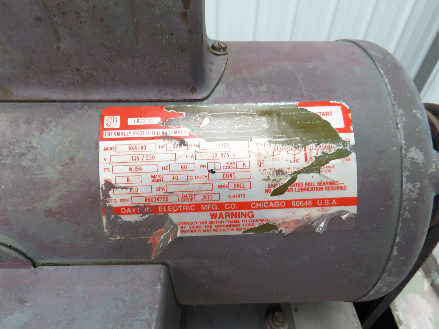 Dayton 4C661 Tubeaxial Fan 18" Belt Drive 1719 CFM 1Ph 3/4 Hp Motor 115/230V