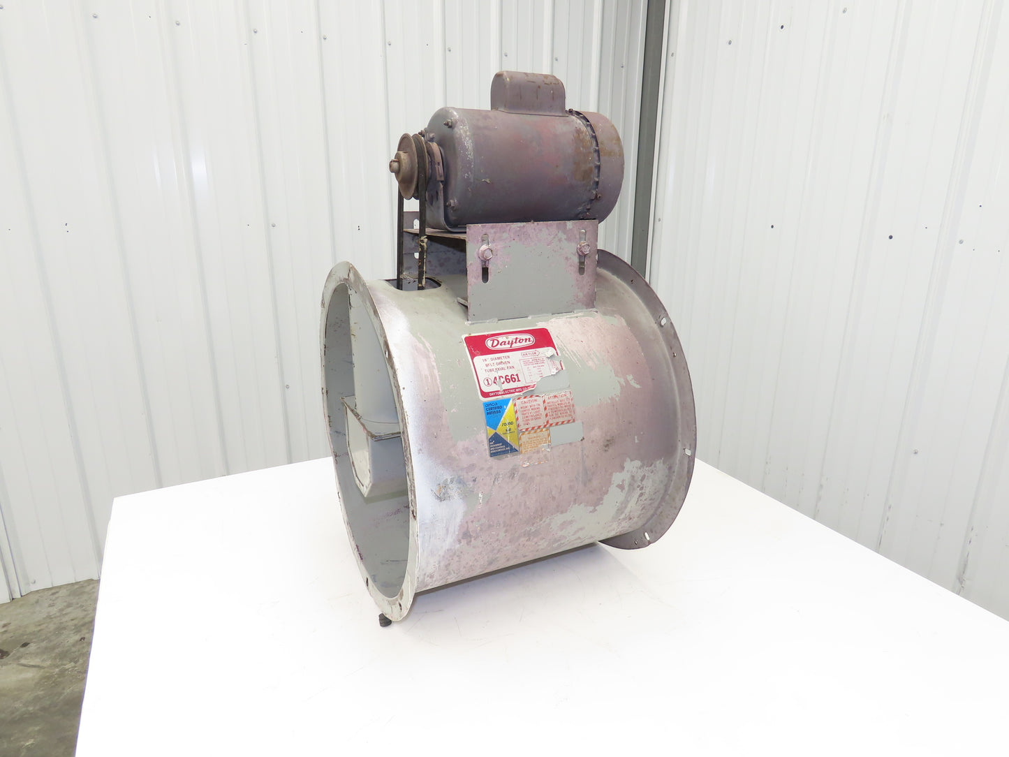 Dayton 4C661 Tubeaxial Fan 18" Belt Drive 1719 CFM 1Ph 3/4 Hp Motor 115/230V