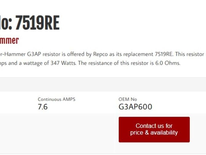 Gould-Shawmut G3AP600 Wire Wound Precharge Resistor Assembly 6 Ohm
