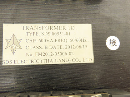 SDS Electric SDS 00551-01 Transformer 1Ph Primary 200-230V Secondary 100-120V