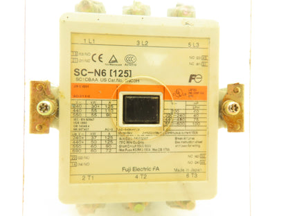 Fuji SC-N6 Magnetic Motor Starter Contactor 125A 600V 3 Pole Coil 120V