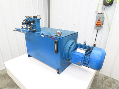 Hydromax HGP-33A Hydraulic Power Unit Dual Pump 25 Gal 30GPM 3500PSI 7.5Hp 480V