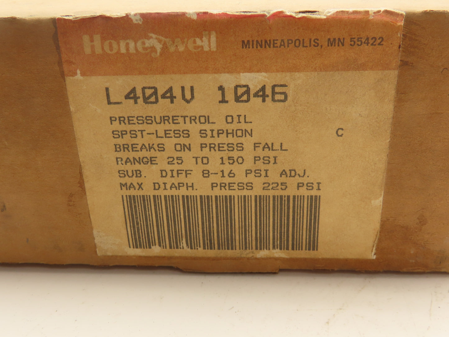Honeywell L404V Pressuretrol 25-150PSI Differential Pressure Switch SPST 8-16PSI
