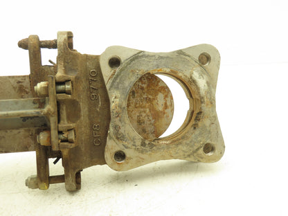 Rovalve S17-A  3" Stainless Knife Gate Valve Lug Style Rubber Seat Rising Stem