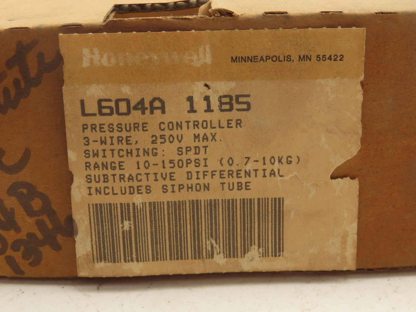 Honeywell L604V Pressuretrol 10-150PSI Pressure Controller SPDT Subtractive
