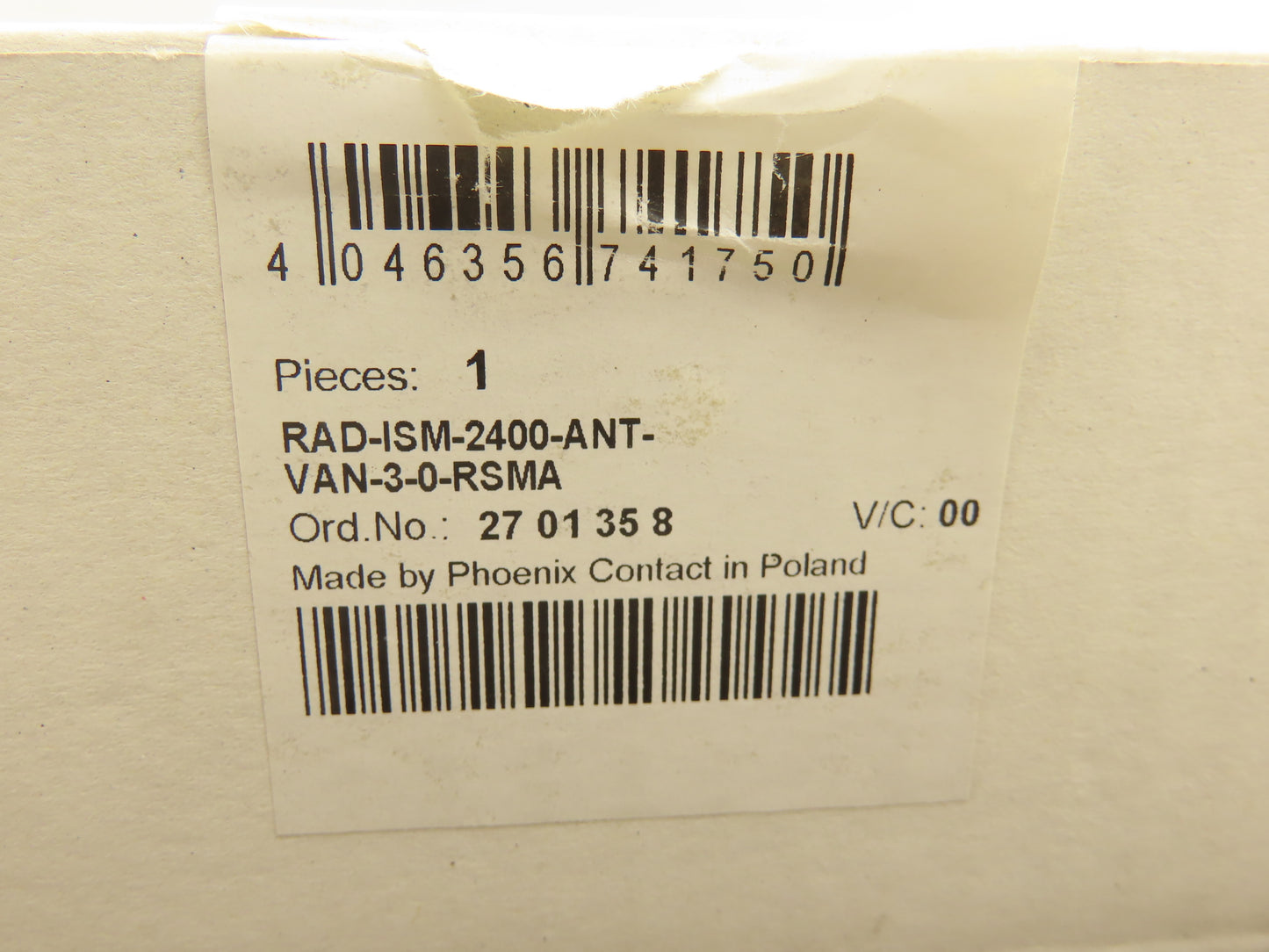 Phoenix Contact RAD-ISM-2400-ANT-VAN-3-0-RSMA Omnidirectional Antenna 2.4 GHz