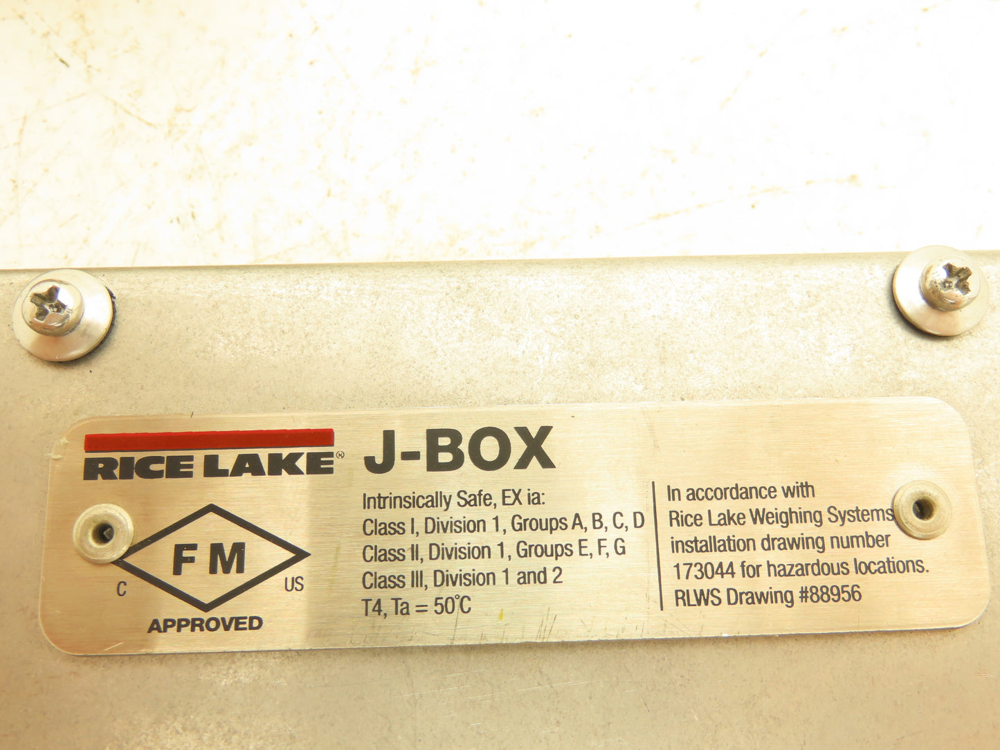 Rice Lake J-BOX TuffSeal Weight Scale Junction Box Stainless Cable Port