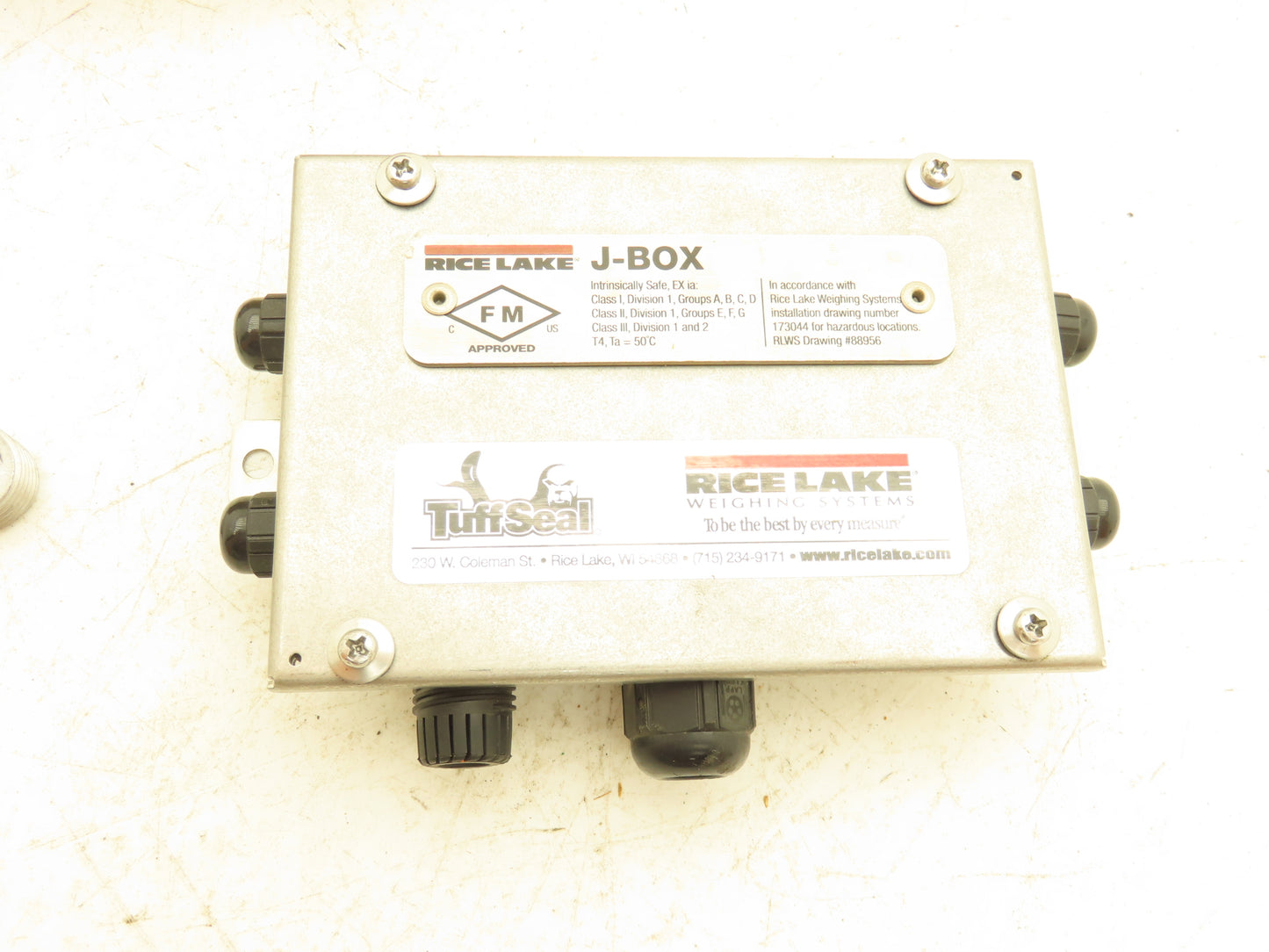 Rice Lake J-BOX TuffSeal Weight Scale Junction Box Stainless Cable Port