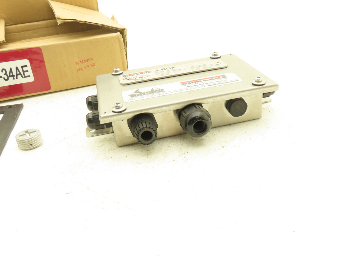Rice Lake J-BOX TuffSeal Weight Scale Junction Box Stainless Cable Port