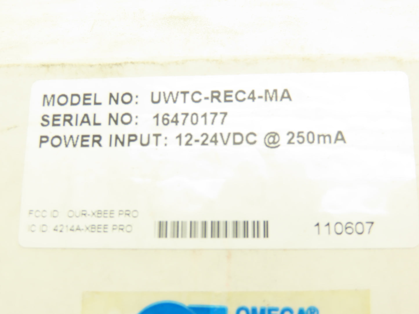 Omega UWTC-REC4-MA Wireless Thermocouple Receiver Smart Connector No Antenna