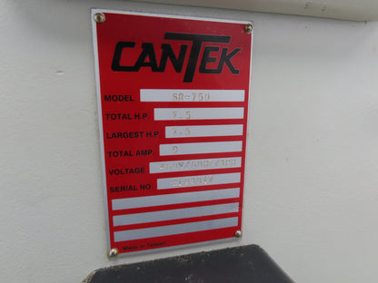 Cantek SR-750 Pneumatic Overarm Pin Router 29.5" Throat 7.5Hp 460V Motor