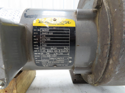 Baldor Reliance VM3537 Blower Motor Fan 0.5Hp 3450 RPM 230/460V 3PH