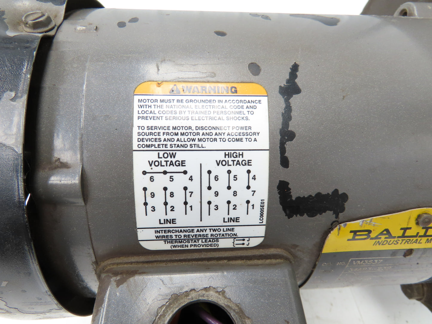 Baldor Reliance VM3537 Blower Motor Fan 0.5Hp 3450 RPM 230/460V 3PH