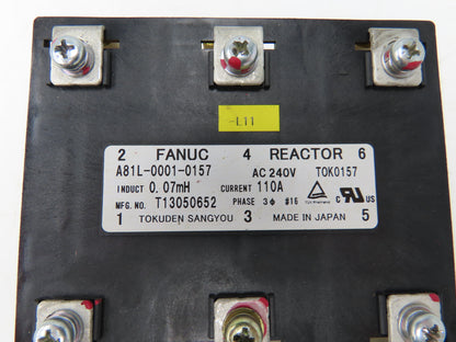 Fanuc A81L-0001-0157  Line Reactor 3Ph 240v 60Hz 110A