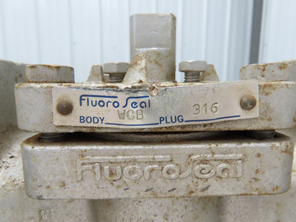 Fluoro Seal 152F Plug Valve 3" Flanged WCB 150 4-Bolt No Handle