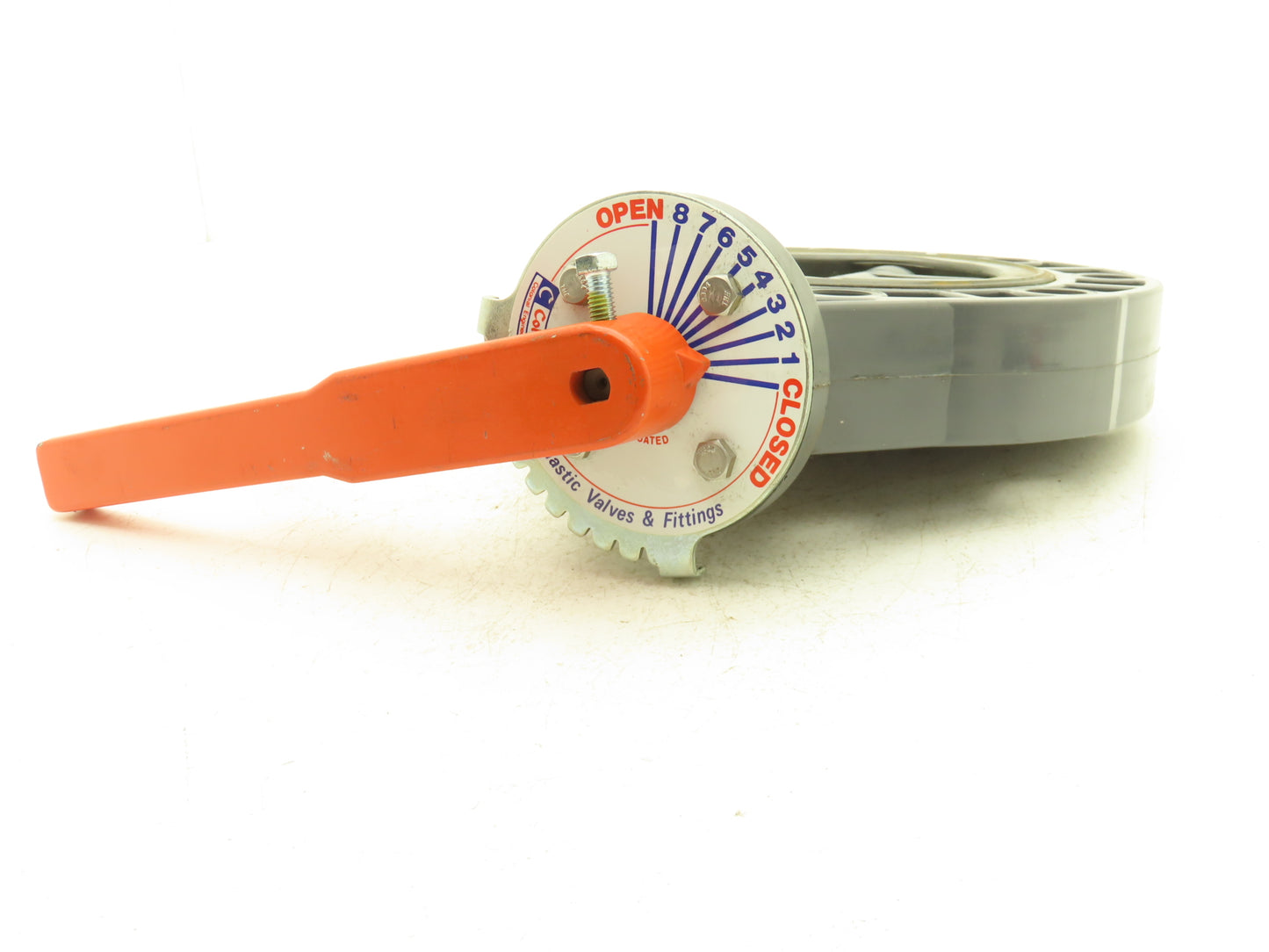 Colonial 411N V60413N 6" CPVC Butterfly Valve EPDM PVC Disc 8-Bolt w/Handle