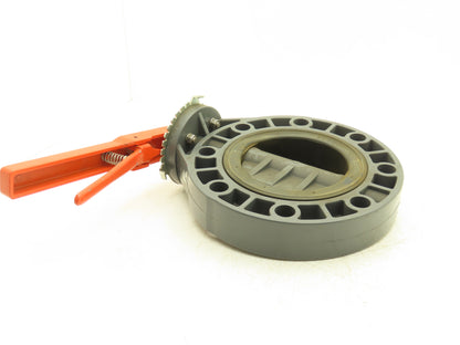 Colonial 411N V60413N 6" CPVC Butterfly Valve EPDM PVC Disc 8-Bolt w/Handle