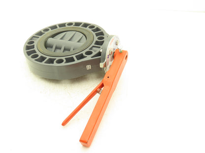 Colonial 411N V60413N 6" CPVC Butterfly Valve EPDM PVC Disc 8-Bolt w/Handle