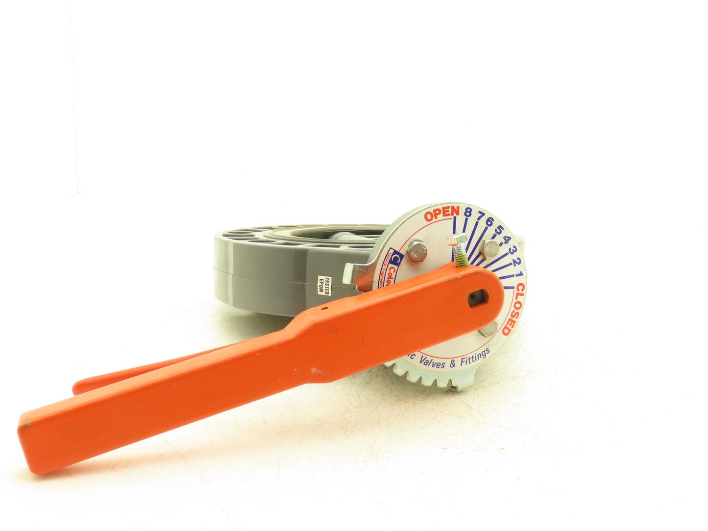 Colonial 411N V60413N 6" CPVC Butterfly Valve EPDM PVC Disc 8-Bolt w/Handle