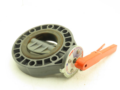 Colonial 411N 6" CPVC Butterfly Valve EPDM PVC Disc 8-Bolt w/Handle