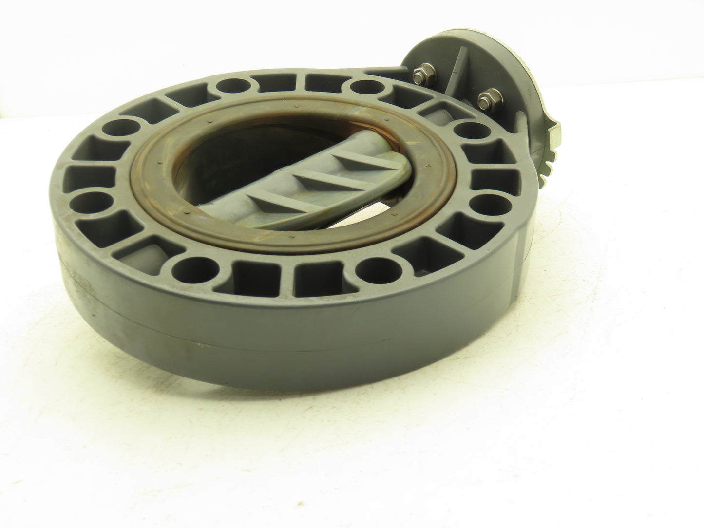 Colonial 411N 6" CPVC Butterfly Valve EPDM PVC Disc 8-Bolt w/Handle