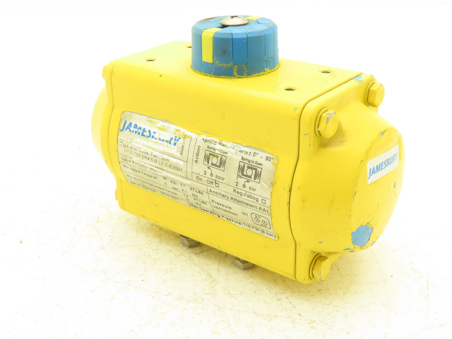 Jamesbury VPVL100SR4/5BLTC-EZ001 Pneumatic Valve Actuator Spring Return 0-90°