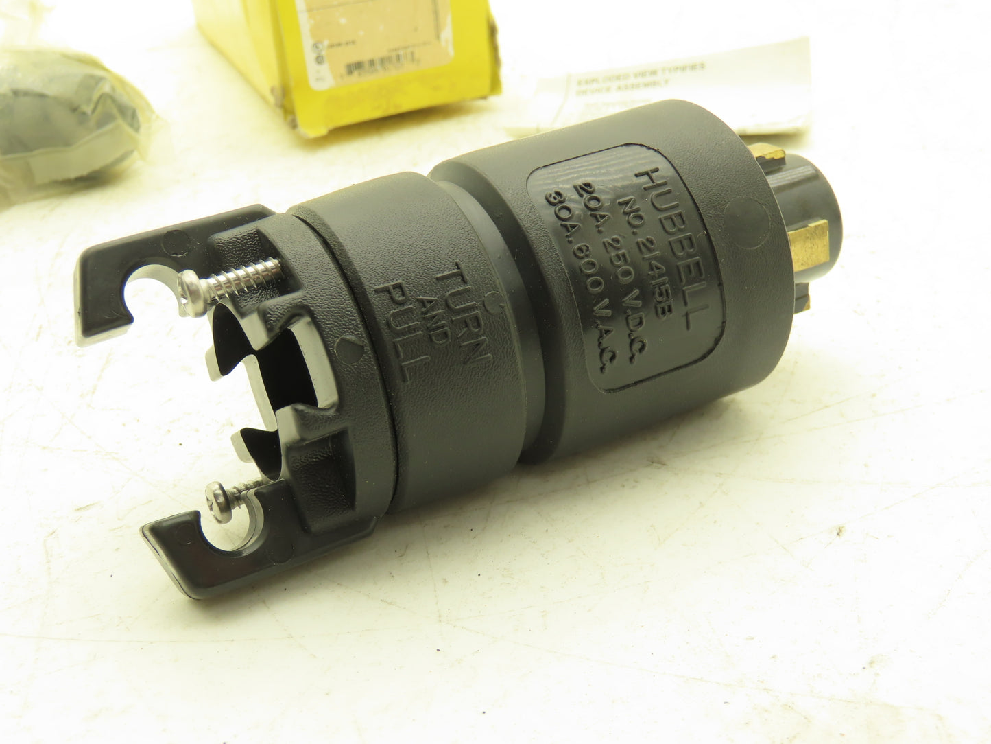 Hubbell HBL21415B Hubbellock Electrical Plug 30A 600VAC 3-Pole 4-Wire Twist Lock