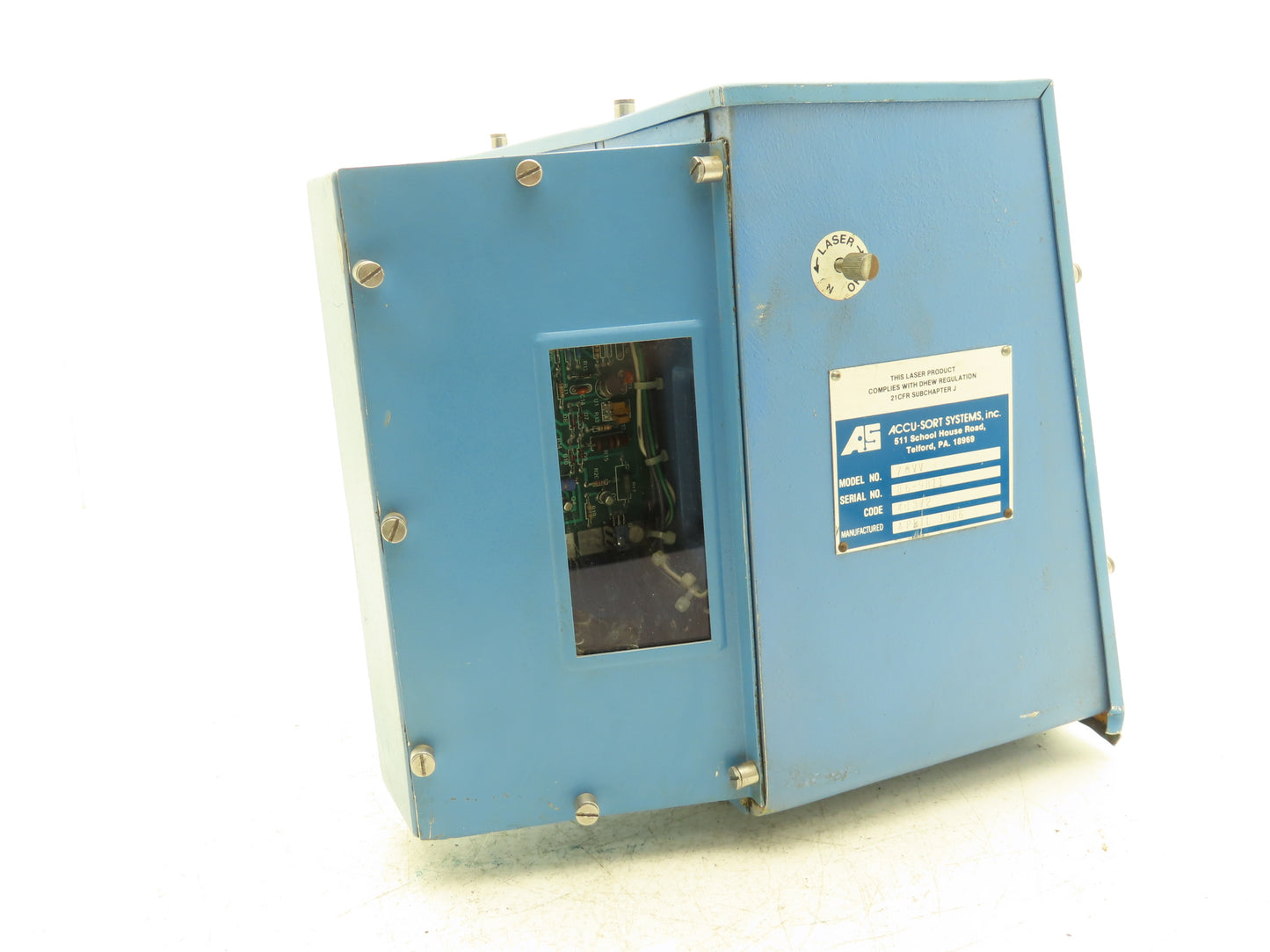 Accu-Sort 70VV Laser Barcode Scanner Cast Aluminum Enclosure Mirror Mount Broke