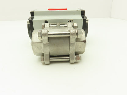 Dynaquip 1AWR5 Pneumatic Actuator with 1"NPT Stainless Ball Valve 80psi