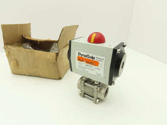 Dynaquip 1AWR5 Pneumatic Actuator with 1"NPT Stainless Ball Valve 80psi