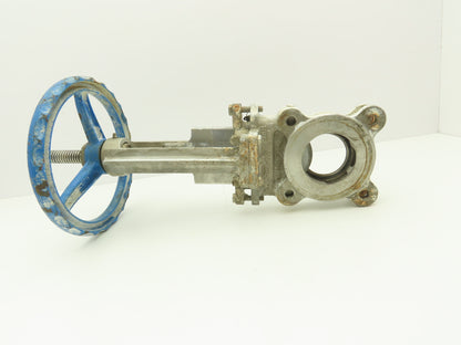 Velan L10-0320C-13BL 3" 316 Stainless Knife Gate Valve Rising Stem 10" Handwheel