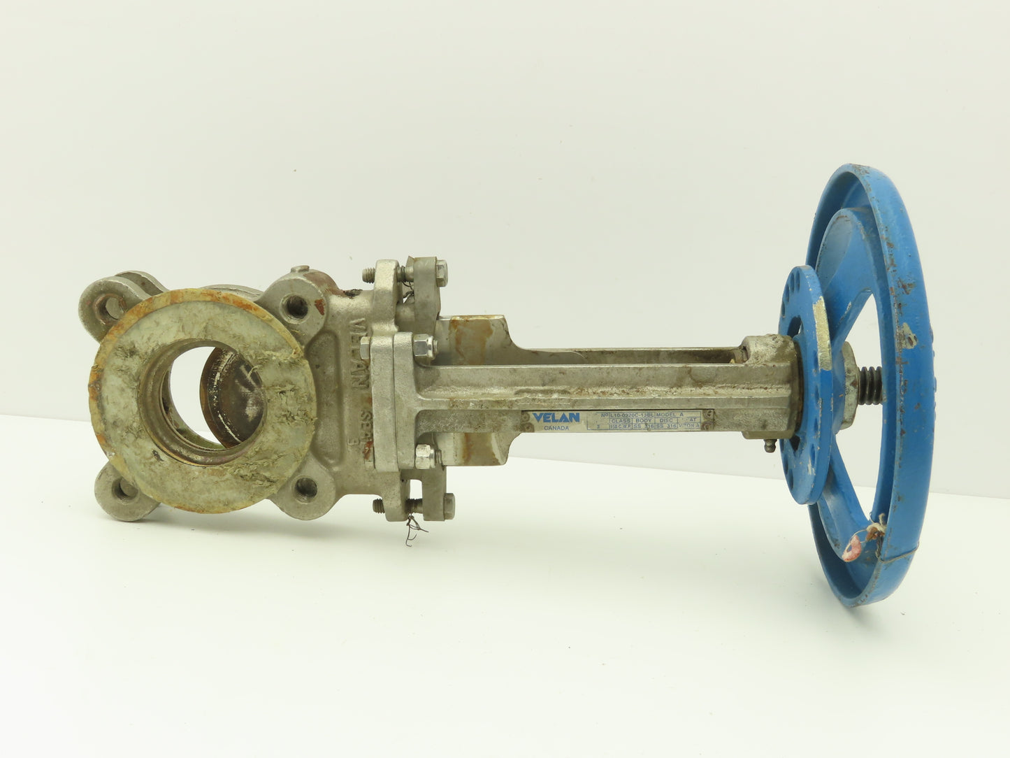 Velan L10-0320C-13BL 3" 316 Stainless Knife Gate Valve Rising Stem 10" Handwheel